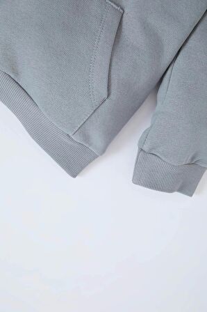 DeFacto Erkek Bebek 2'li Takım Bisiklet Yaka Baskılı Sweatshirt Beli Lastikli Eşofman Altı D7649A524WNGR67