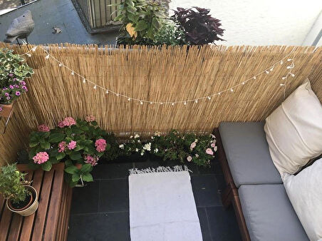 60 Cm X 3 Metre Kamış Hasır Balkon Çiti Dekorasyon 