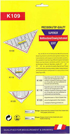 Geoderek Üçgen Cetvel K109