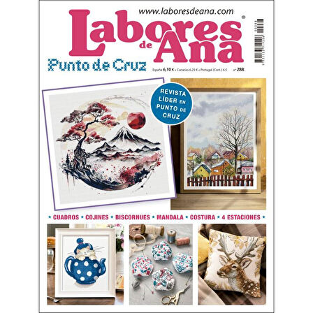 Revista punto de cruz Las Labores de Ana Monte Fuji Nakış Elişi Hobi Dergisi No 288