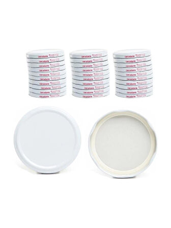 Kavanoz Kapağı 82mm 10'lu Paket Beyaz Renk Vakumlu Konserve Kapağı
