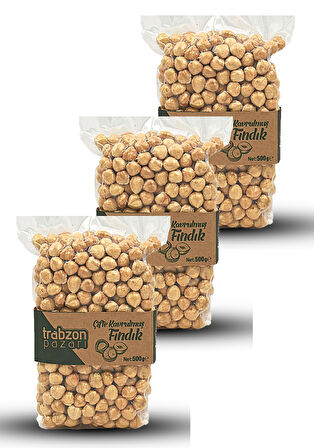 Trabzon Yöresel Çifte Kavrulmuş Fındık İçi 3x500 gr