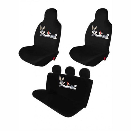SERVİS KILIFI LİKRALI BUGS BUNNY SİYAH SET ÇANTALI