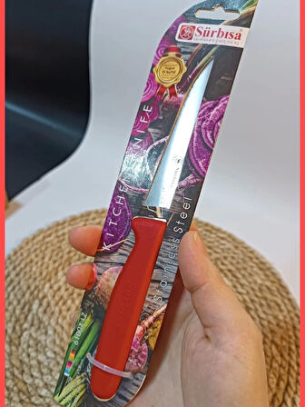 Sürbisa 61004 Sebze Bıçağı Kırmızı Lz1 Koli (12 adet Tırtıklı )