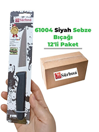 Sürbisa 61004 Sebze Bıçağı Siyah 1 Koli (12 adet)