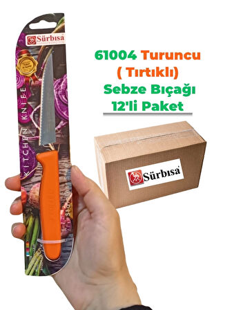Sürbisa 61004 Sebze Bıçağı Turuncu Lz1 Koli (12 adet Tırtıklı )