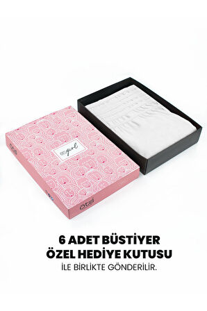 Öts Premium 6’lı Kız Çocuk Alıştırma Sütyen - Hediye Kutulu, Pamuklu Kumaş, Ultra Yumuşak, Esnek ve 