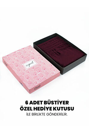 Öts Premium 6’lı Kız Çocuk Alıştırma Sütyen - Hediye Kutulu, Pamuklu Kumaş, Ultra Yumuşak, Esnek ve 