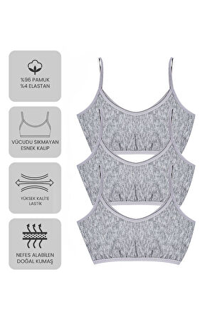 Öts Premium 6’lı Kız Çocuk Alıştırma Sütyen - Hediye Kutulu, Pamuklu Kumaş, Ultra Yumuşak, Esnek ve 