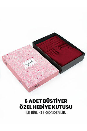 Öts Premium 6’lı Kız Çocuk Alıştırma Sütyen - Hediye Kutulu, Pamuklu Kumaş, Ultra Yumuşak, Esnek ve 