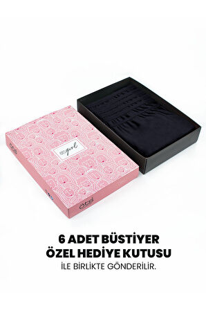 Öts Premium 6’lı Kız Çocuk Alıştırma Sütyen - Hediye Kutulu, Pamuklu Kumaş, Ultra Yumuşak, Esnek ve 