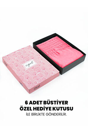 Öts Premium 6’lı Kız Çocuk Alıştırma Sütyen - Hediye Kutulu, Pamuklu Kumaş, Ultra Yumuşak, Esnek ve 