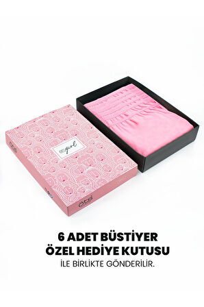 Öts Premium 6’lı Kız Çocuk Alıştırma Sütyen - Hediye Kutulu, Pamuklu Kumaş, Ultra Yumuşak, Esnek ve 