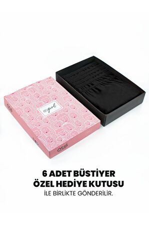 Öts Premium 6’lı Kız Çocuk Alıştırma Sütyen - Hediye Kutulu, Pamuklu Kumaş, Ultra Yumuşak, Esnek ve 