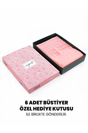Öts Premium 6’lı Kız Çocuk Alıştırma Sütyen - Hediye Kutulu, Pamuklu Kumaş, Ultra Yumuşak, Esnek ve 