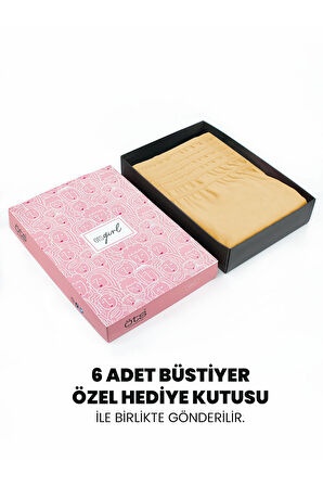 Öts Premium 6’lı Kız Çocuk Alıştırma Sütyen - Hediye Kutulu, Pamuklu Kumaş, Ultra Yumuşak, Esnek ve 