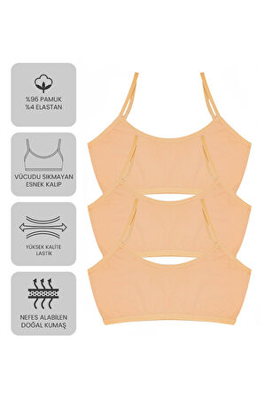 Öts Premium 6’lı Kız Çocuk Alıştırma Sütyen - Hediye Kutulu, Pamuklu Kumaş, Ultra Yumuşak, Esnek ve 