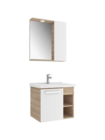 Kale Mare Banyo Dolabı Takımı 65 cm Beyaz-Meşe