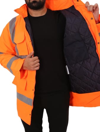 Bestguard Yüksek Görünürlüklü İşçi Parkası - İş Parkası - Yüksek Görünümlü Parka