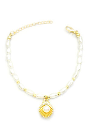 İnci Bileklik - Altın