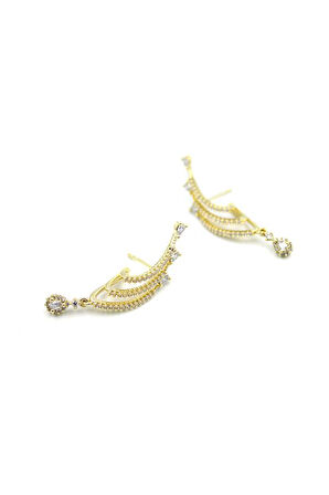 Taşlı Küpe - 14K Altın