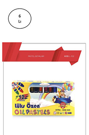 Lüks Özen 12 Renk Karton Pastel Boya 6'lı