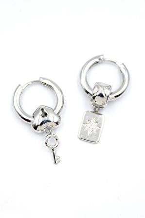 Kilit Küpe - Gümüş