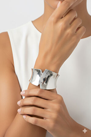 Kelepçe Bilezik - Gümüş