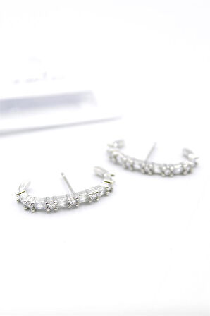 Taşlı Küpe - Gümüş