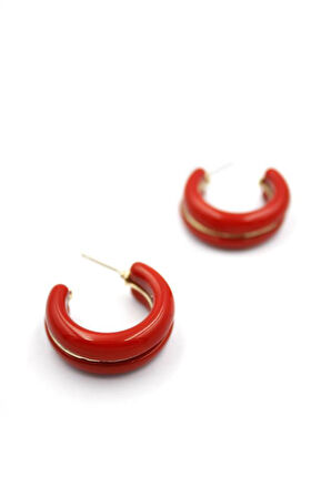 Halka Küpe - Kırmızı