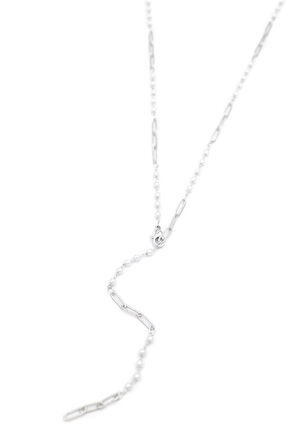 İncili Y Kolye - Gümüş