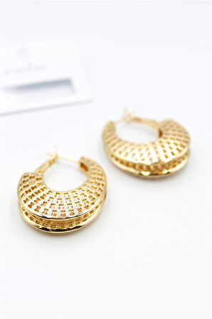 Telkari Halka Küpe - Altın