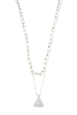 Çoklu Üçgen Kolye - Gümüş