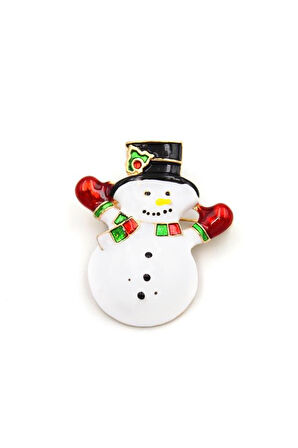 Kardan Adam Broş - Beyaz