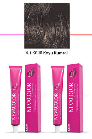 2 li Set Premium 6.1 Küllü Koyu Kumral - Kalıcı Krem Saç Boyası 2 X 50 g Tüp