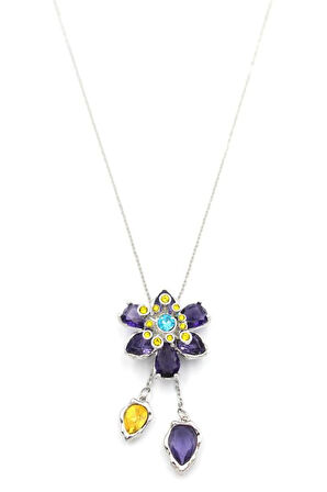 Swr Çiçek Kolye - Mor