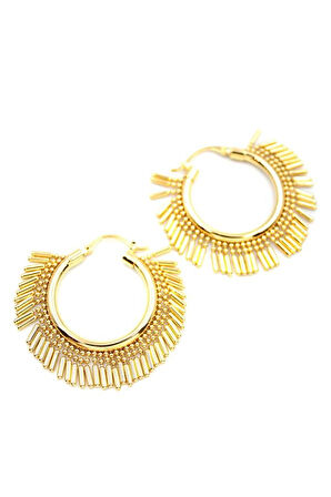 Sallantılı Halka Küpe - Altın