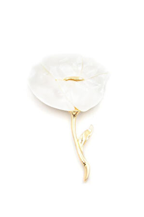 Gelincik Broş - Beyaz