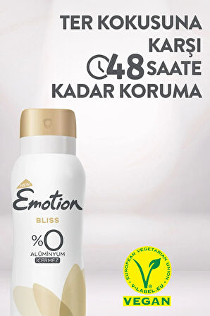 Emotion Bliss Kadın Vegan Deodorant 150 Ml Hızlı Kurur , Leke Bırakmaz