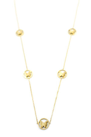 Kelebek Kolye - 90 cm - Altın