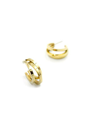 Üç Halkalı Küpe - Altın