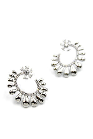 Taşlı Küpe - Gümüş