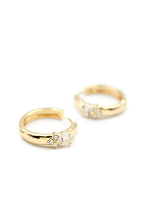 Kalp Halka Küpe - Beyaz