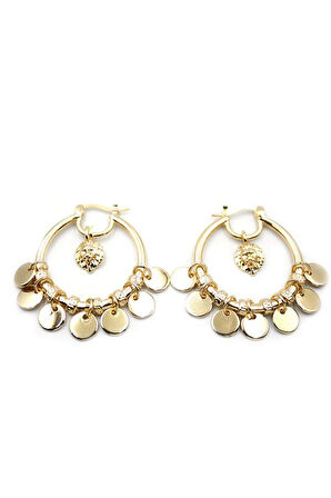 Pullu Halka Küpe - Altın