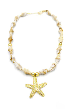 Deniz Kabuklu Yıldız Kolye - Altın