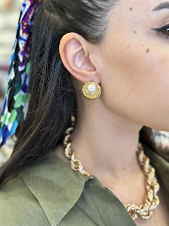 İnci Küpe - Altın