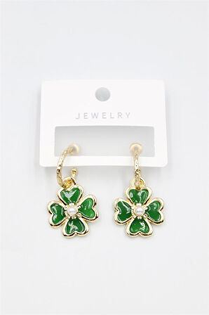 Çiçek Küpe - Yeşil