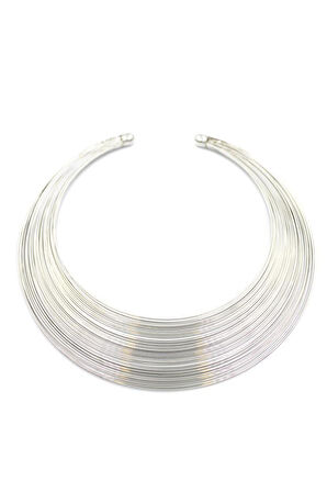 Metal Ajda Kolye - Gümüş