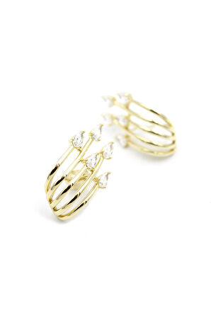 Taşlı Küpe - Altın