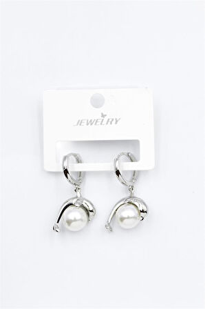 İncili Yunus Küpe - Gümüş